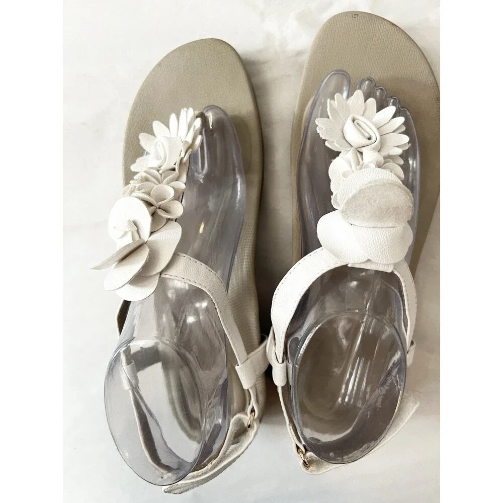 Aetrex Women's Charli Orthotic Thong Sandals Comfort Leather Size 40 9.5 9